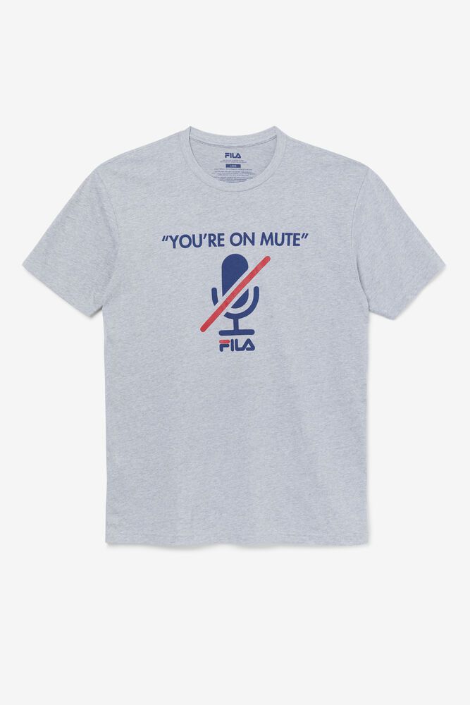 Fila You're On Mute T-Shirt Grey - Mens - 02679DCEF